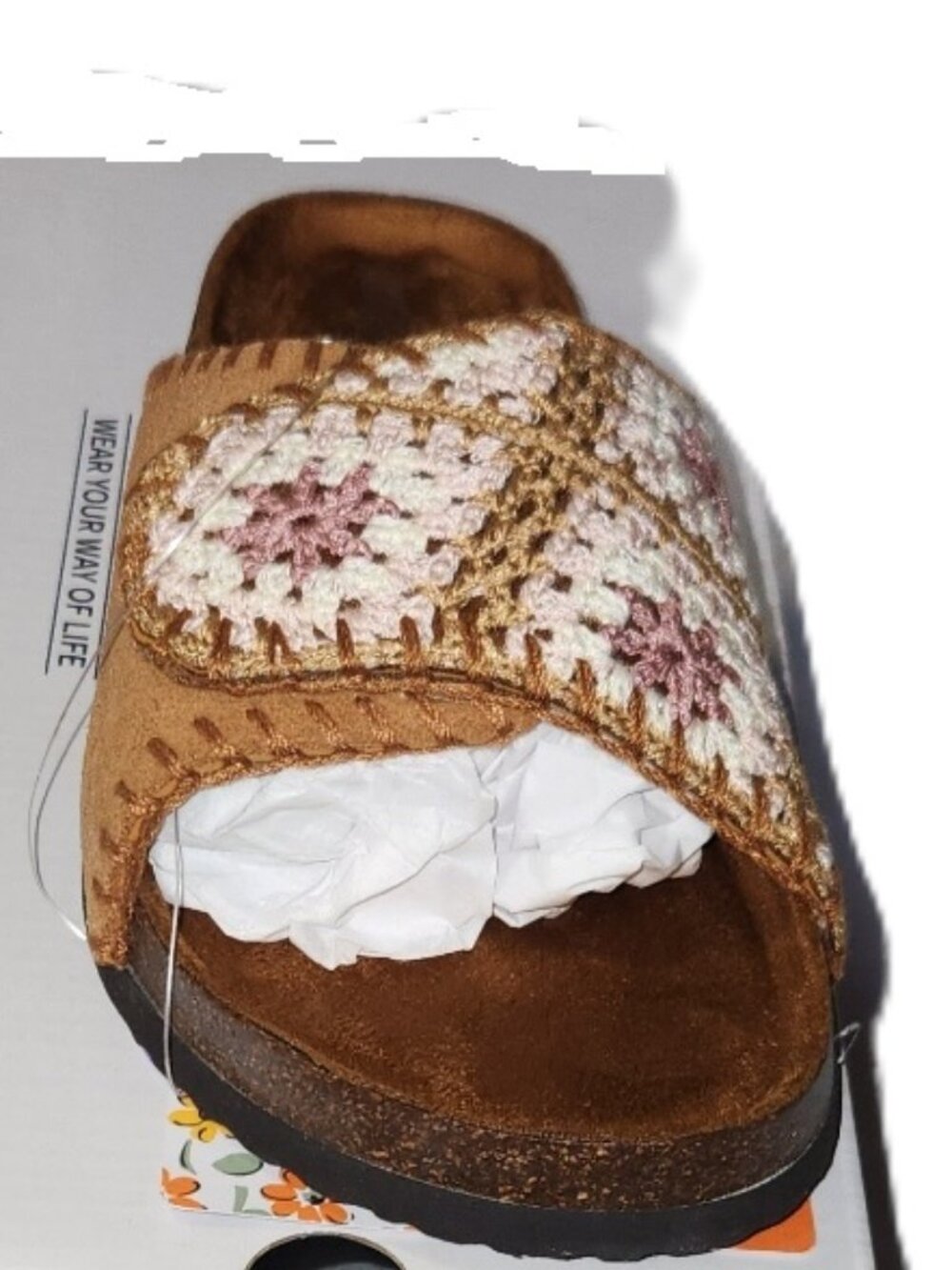 Brand New Muk Luks Gigi crochet slide sandals